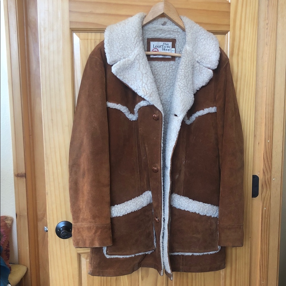 Real leather vintage sheepskin jacket